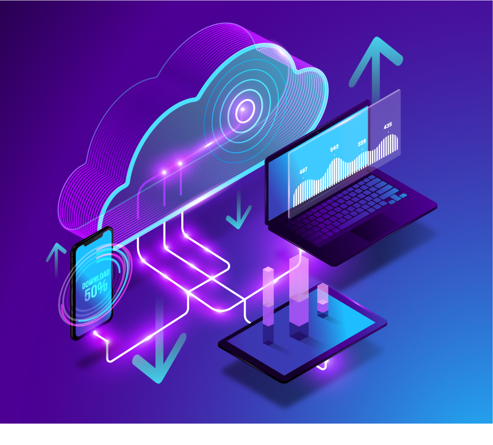 Reprezentare grafică a platformei eConta, evidențiind beneficiile serviciilor de contabilitate digitală și online, inclusiv înființare firme, consultanță fiscală și salarizare, pentru o gestionare eficientă și fără griji a afacerilor.