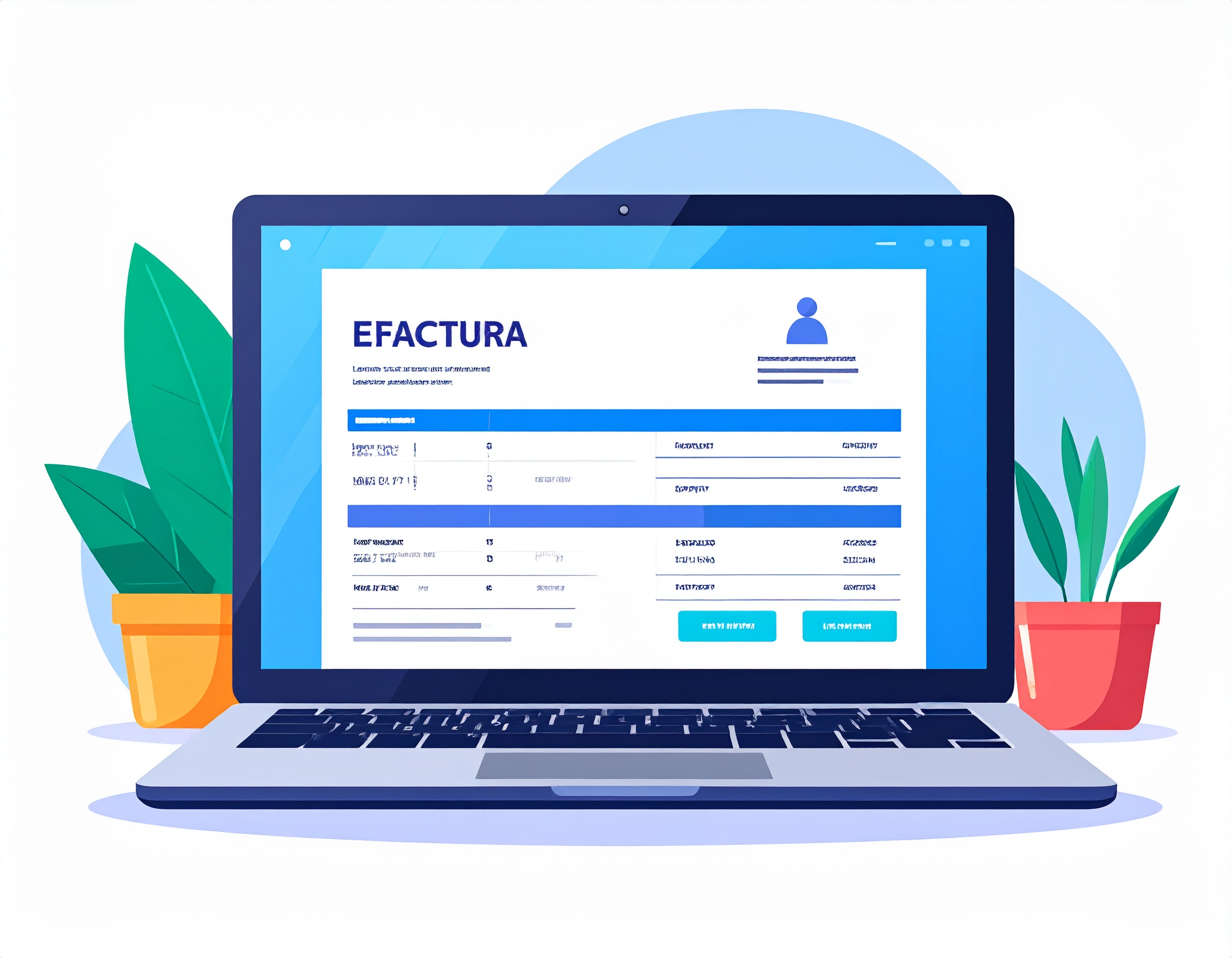 firefly a modern flat vector illustration of a laptop with a invoice on the screen. invoice 719447